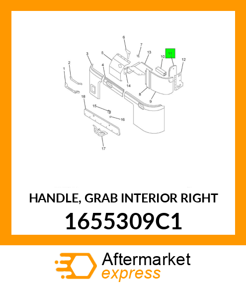 HANDLE, GRAB INTERIOR RIGHT 1655309C1