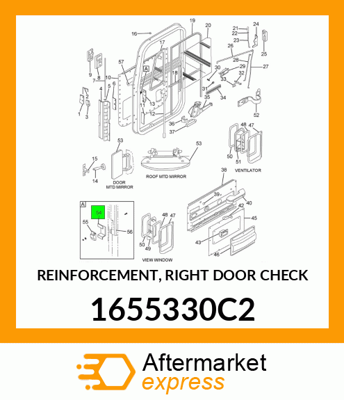 REINFORCEMENT, RIGHT DOOR CHECK 1655330C2