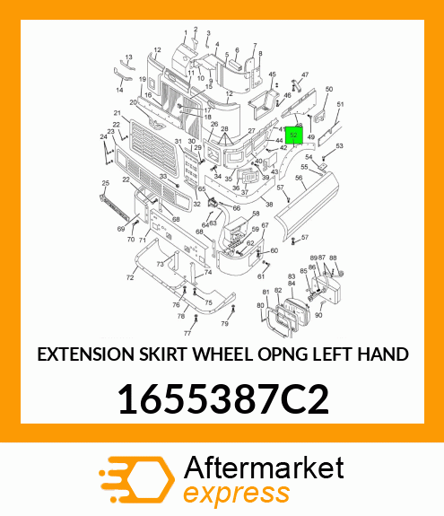 EXTENSION SKIRT WHEEL OPNG LEFT HAND 1655387C2