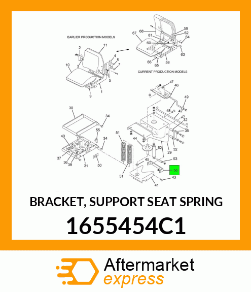 BRACKET, SUPPORT SEAT SPRING 1655454C1