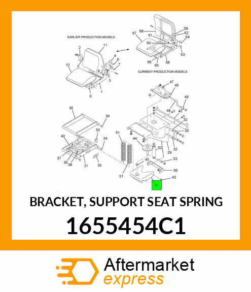 BRACKET, SUPPORT SEAT SPRING 1655454C1