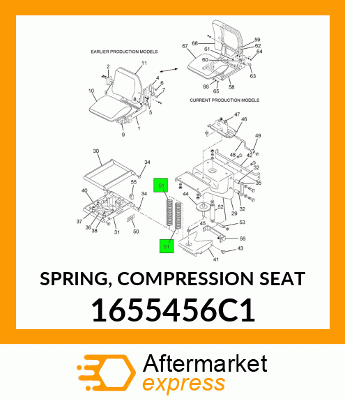 SPRING, COMPRESSION SEAT 1655456C1