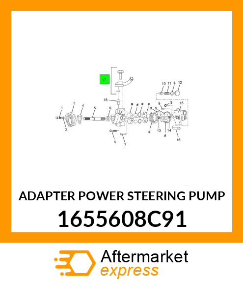 ADAPTER POWER STEERING PUMP 1655608C91