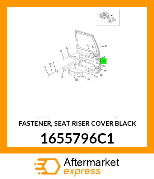 FASTENER, SEAT RISER COVER BLACK 1655796C1