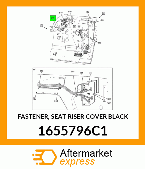 FASTENER, SEAT RISER COVER BLACK 1655796C1