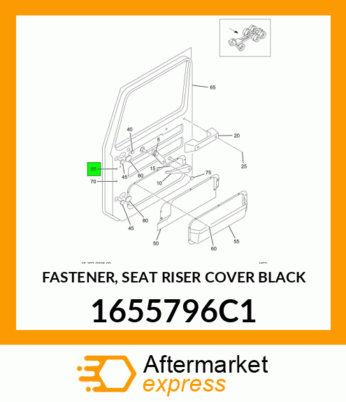 FASTENER, SEAT RISER COVER BLACK 1655796C1