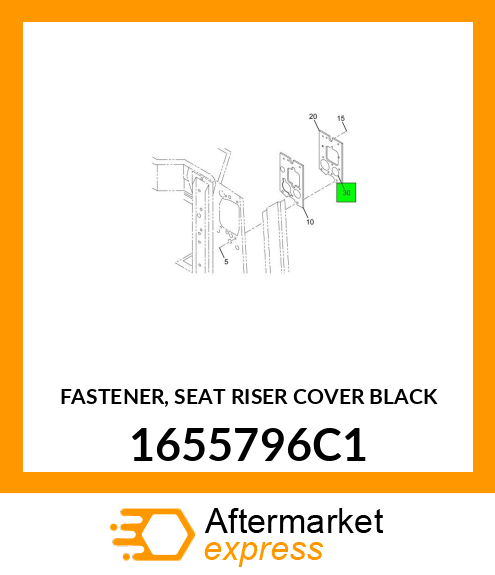 FASTENER, SEAT RISER COVER BLACK 1655796C1