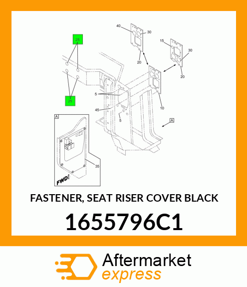 FASTENER, SEAT RISER COVER BLACK 1655796C1