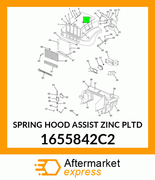 SPRING HOOD ASSIST ZINC PLTD 1655842C2