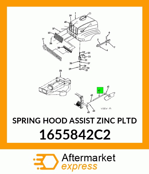 SPRING HOOD ASSIST ZINC PLTD 1655842C2