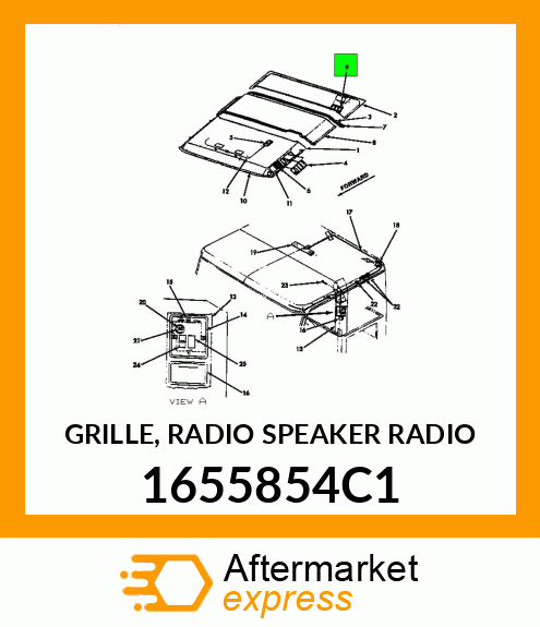 GRILLE, RADIO SPEAKER RADIO 1655854C1