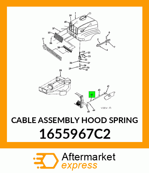 CABLE ASSEMBLY HOOD SPRING 1655967C2