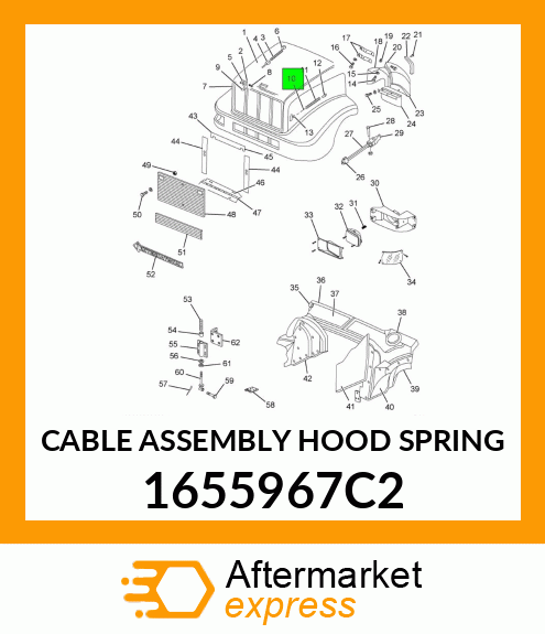 CABLE ASSEMBLY HOOD SPRING 1655967C2