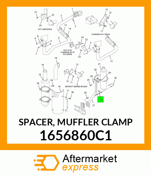 SPACER, MUFFLER CLAMP 1656860C1