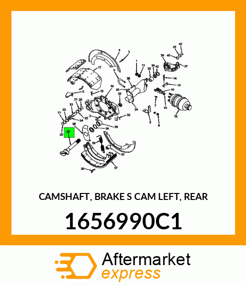 CAMSHAFT, BRAKE "S" CAM LEFT, REAR 1656990C1