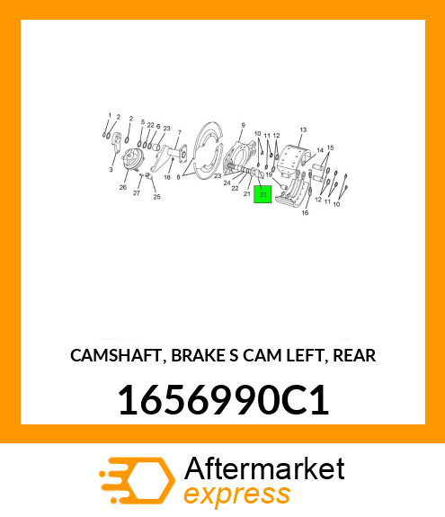 CAMSHAFT, BRAKE "S" CAM LEFT, REAR 1656990C1