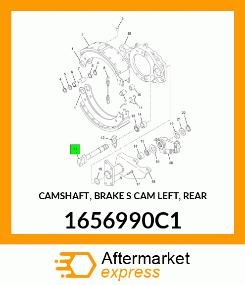 CAMSHAFT, BRAKE "S" CAM LEFT, REAR 1656990C1