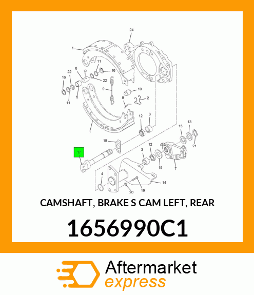 CAMSHAFT, BRAKE "S" CAM LEFT, REAR 1656990C1