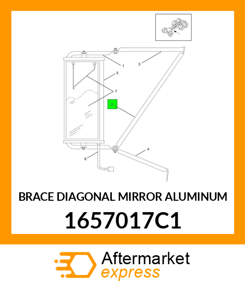 BRACE DIAGONAL MIRROR ALUMINUM 1657017C1