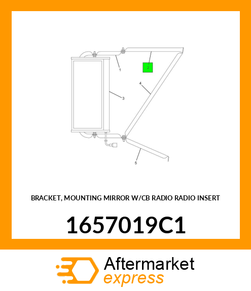 BRACKET, MOUNTING MIRROR W/CB RADIO RADIO INSERT 1657019C1