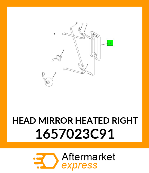 HEAD MIRROR HEATED RIGHT 1657023C91