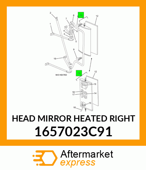 HEAD MIRROR HEATED RIGHT 1657023C91