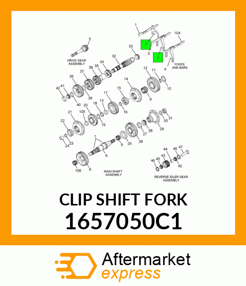 CLIP SHIFT FORK 1657050C1
