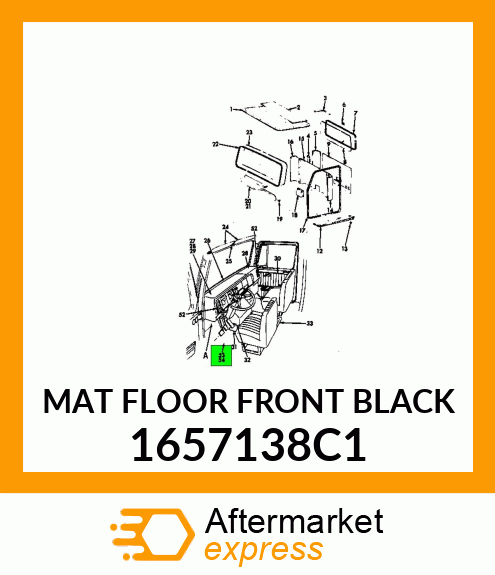 MAT FLOOR FRONT BLACK 1657138C1