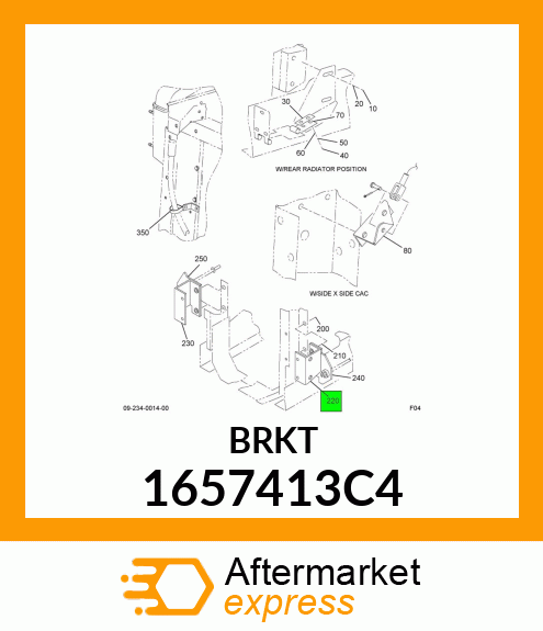 BRACKET, HOOD HINGE LEFT 1657413C4