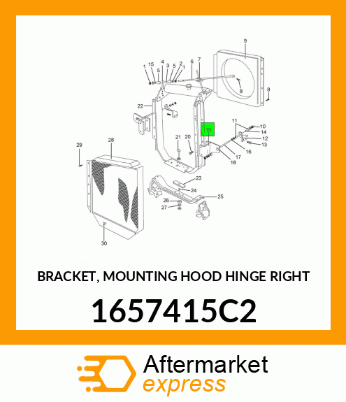 BRACKET, MOUNTING HOOD HINGE RIGHT 1657415C2