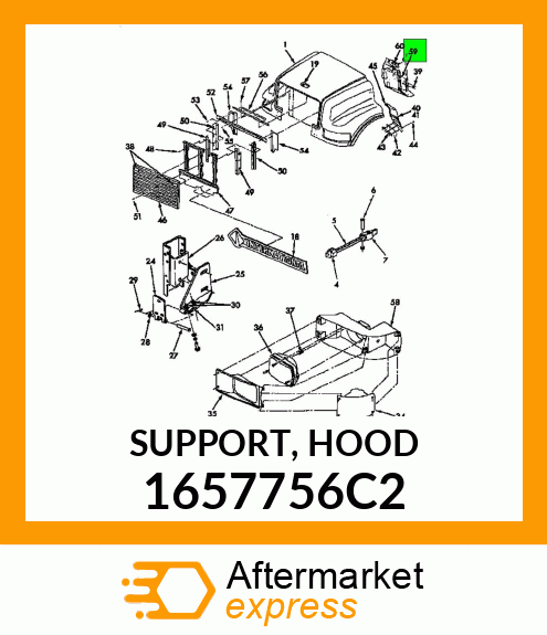 SUPPORT, HOOD 1657756C2