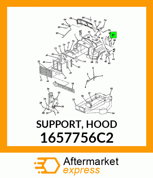 SUPPORT, HOOD 1657756C2