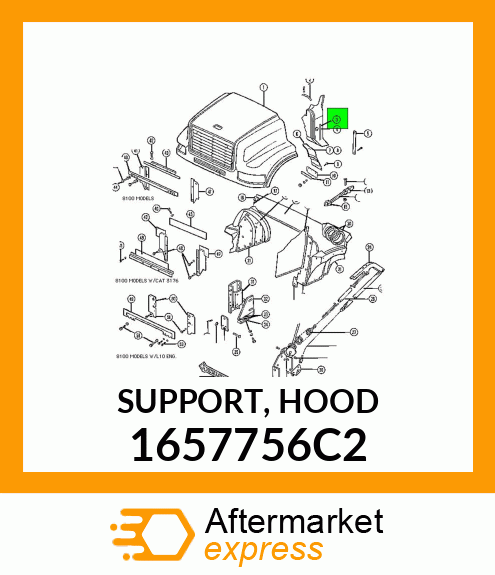 SUPPORT, HOOD 1657756C2