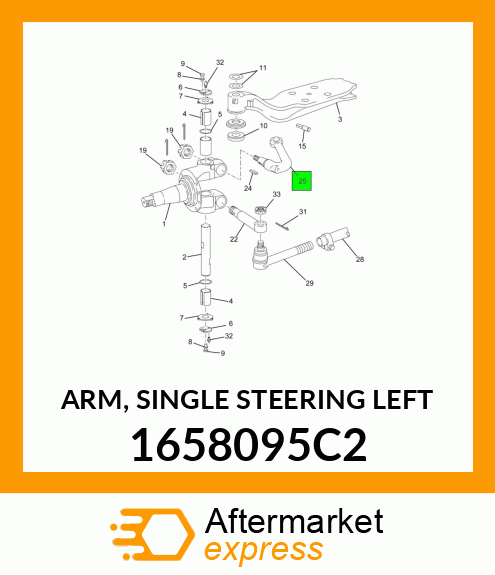 ARM, SINGLE STEERING LEFT 1658095C2