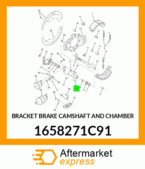 BRACKET BRAKE CAMSHAFT AND CHAMBER 1658271C91