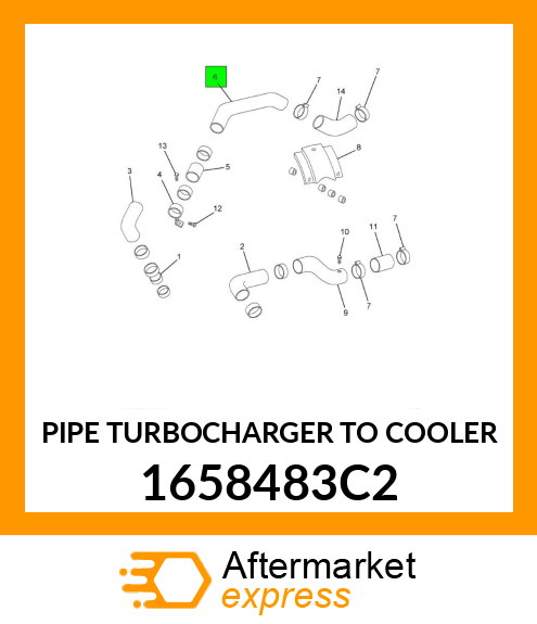 PIPE TURBOCHARGER TO COOLER 1658483C2