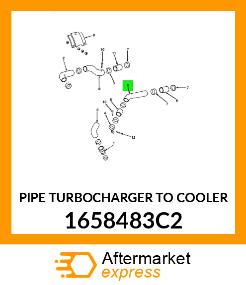 PIPE TURBOCHARGER TO COOLER 1658483C2