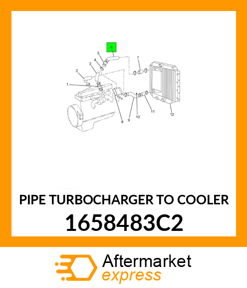 PIPE TURBOCHARGER TO COOLER 1658483C2