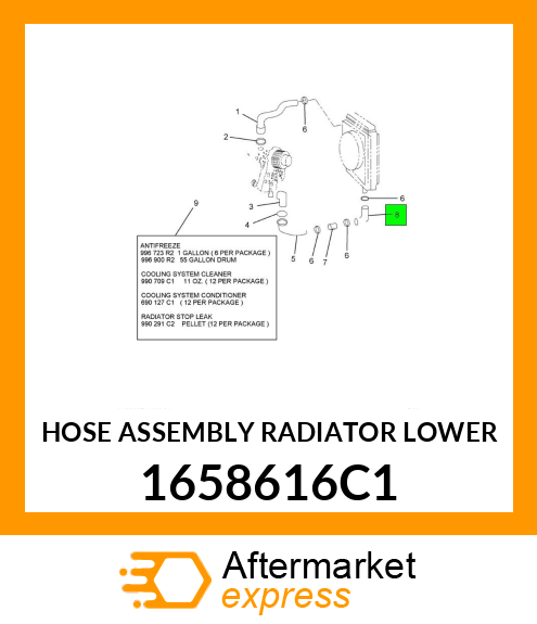 HOSE ASSEMBLY RADIATOR LOWER 1658616C1