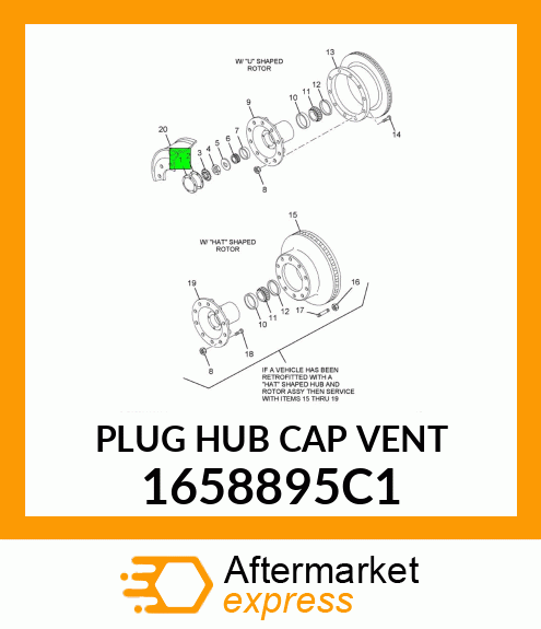 PLUG HUB CAP VENT 1658895C1