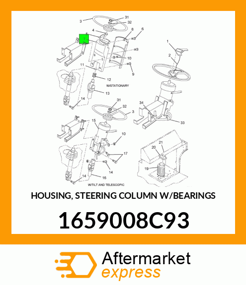 HOUSING, STEERING COLUMN W/BEARINGS 1659008C93