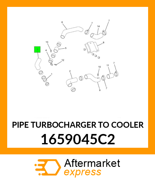 PIPE TURBOCHARGER TO COOLER 1659045C2