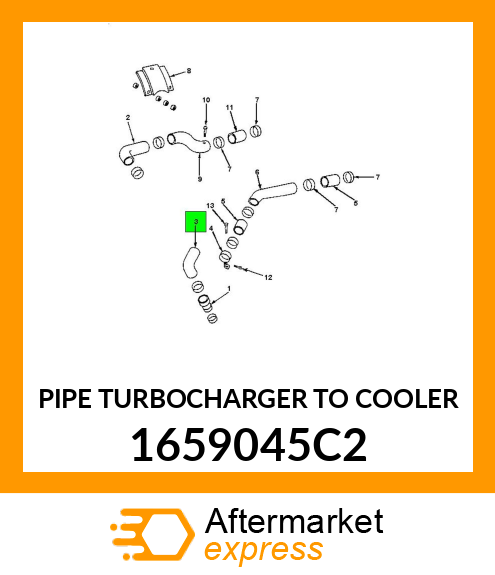 PIPE TURBOCHARGER TO COOLER 1659045C2