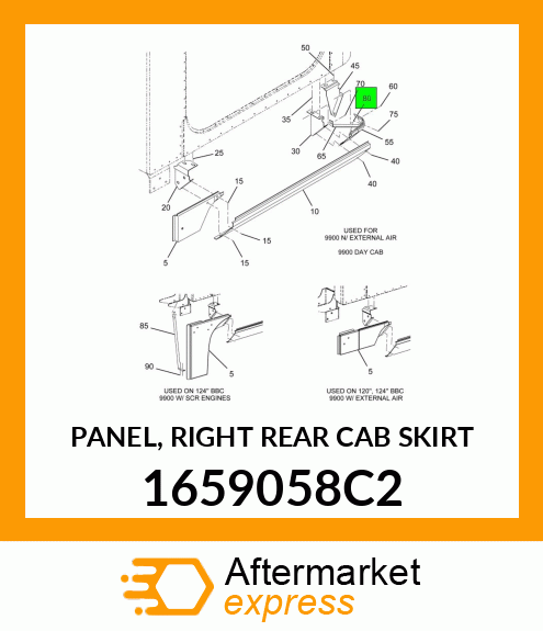 PANEL, RIGHT REAR CAB SKIRT 1659058C2