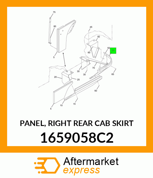 PANEL, RIGHT REAR CAB SKIRT 1659058C2