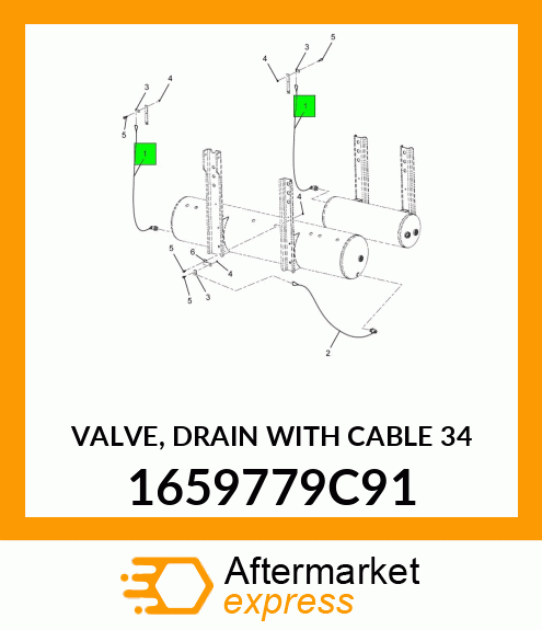 VALVE, DRAIN WITH CABLE 34" 1659779C91