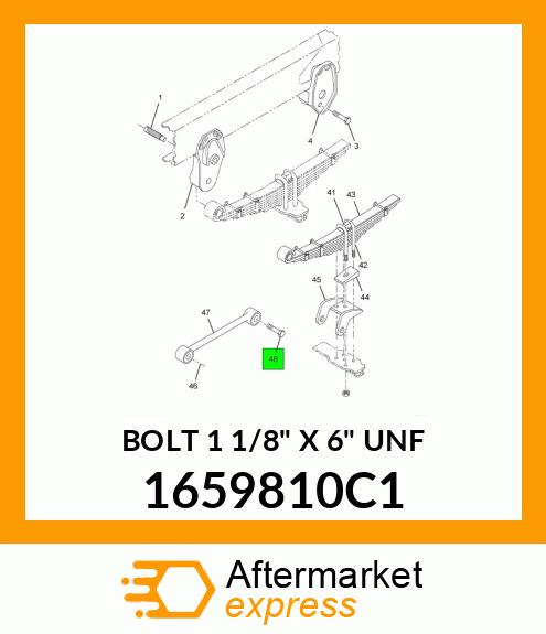 BOLT 1 1/8" X 6" UNF 1659810C1