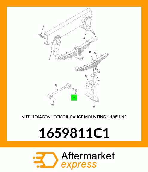 NUT, HEXAGON LOCK OIL GAUGE MOUNTING 1 1/8" UNF 1659811C1