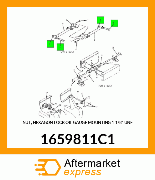 NUT, HEXAGON LOCK OIL GAUGE MOUNTING 1 1/8" UNF 1659811C1