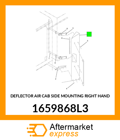 DEFLECTOR AIR CAB SIDE MOUNTING RIGHT HAND 1659868L3